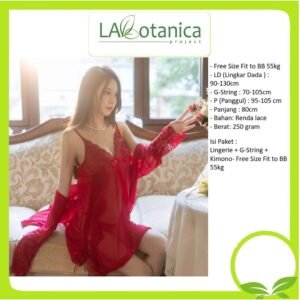 Lingerie Renda Baju Tidur Tricot Lengan Panjang Menggoda Lembut Impor